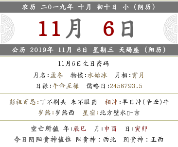 2019年農歷十月初十日黃歷好嗎?(圖文)