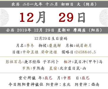 2019年農歷十二月初四黃歷日子好嗎?(圖文)