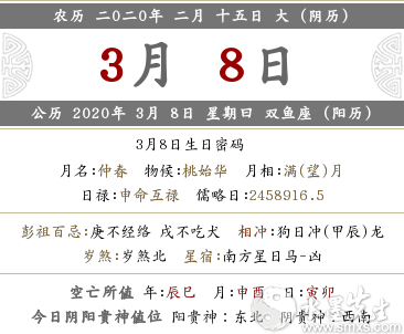 2020年農(nóng)歷二月十五喜神方位 各時(shí)辰方位解析(圖文)