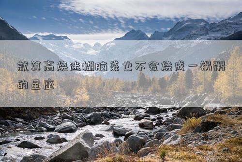 就算高燒迷糊腦袋也不會燒成一鍋粥的星座