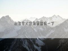 取名字大全免費查詢一下